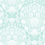 Reveal Wallpaper Deep Sea Damask - Aqua – designstark produkt för ett vackrare och mer personligt hem