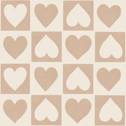 Reveal Wallpaper CheckeRöd Hearts - Terracotta – designstark produkt för ett vackrare och mer personligt hem