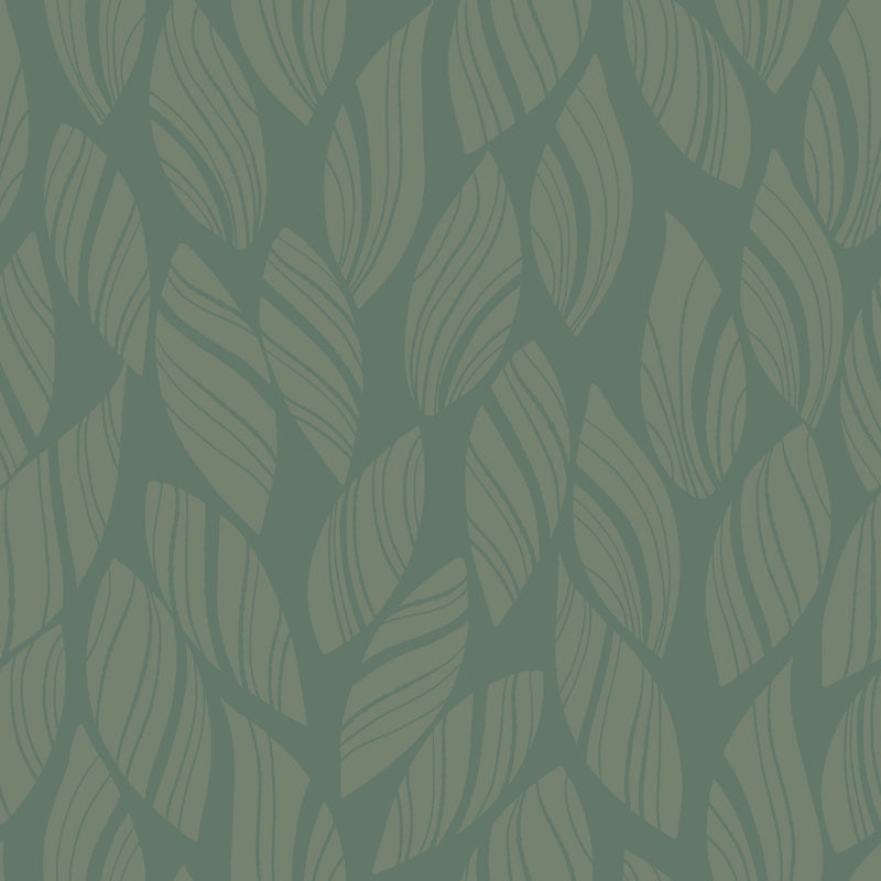 Reveal Wallpaper Knitted Leaf - Grön – designstark produkt för ett vackrare och mer personligt hem