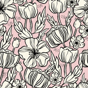 Reveal Wallpaper Poppy Sketch - Rosa – designstark produkt för ett vackrare och mer personligt hem
