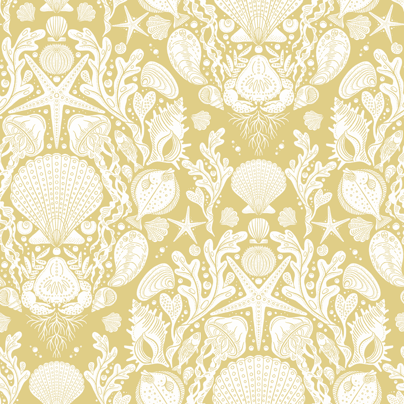 Deep Sea Damask - Sunny