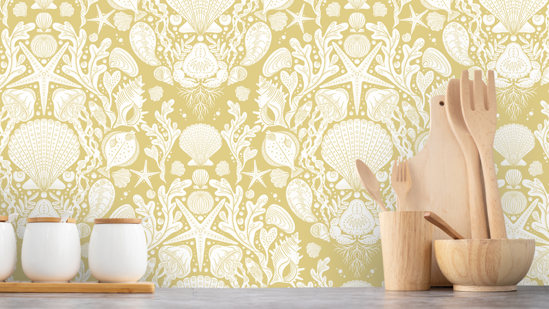 Deep Sea Damask - Sunny