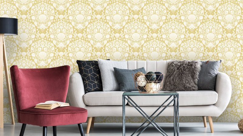 Deep Sea Damask - Sunny