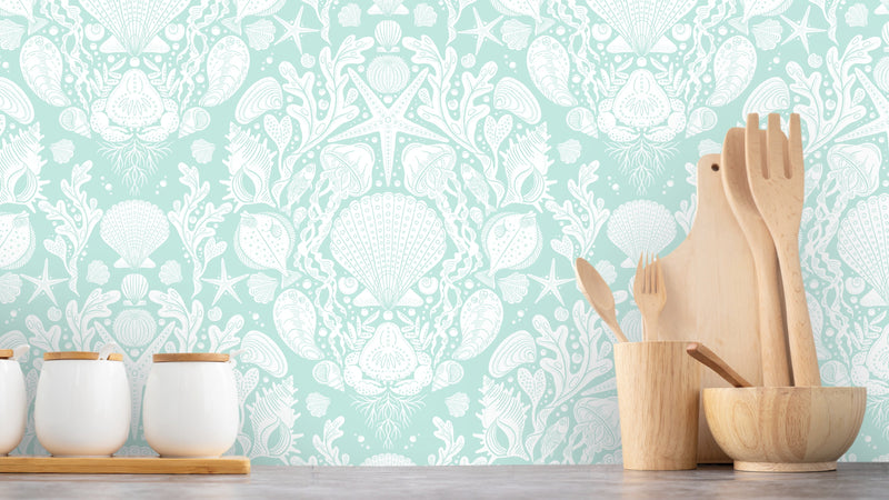 Deep Sea Damask - Aqua