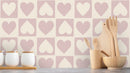 Reveal Wallpaper CheckeRöd Hearts - Lilac – designstark produkt för ett vackrare och mer personligt hem