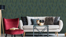 Reveal Wallpaper Knitted Leaf - Night Grön – designstark produkt för ett vackrare och mer personligt hem