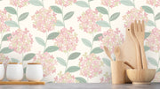 Reveal Wallpaper Hortensia - Rosa – designstark produkt för ett vackrare och mer personligt hem