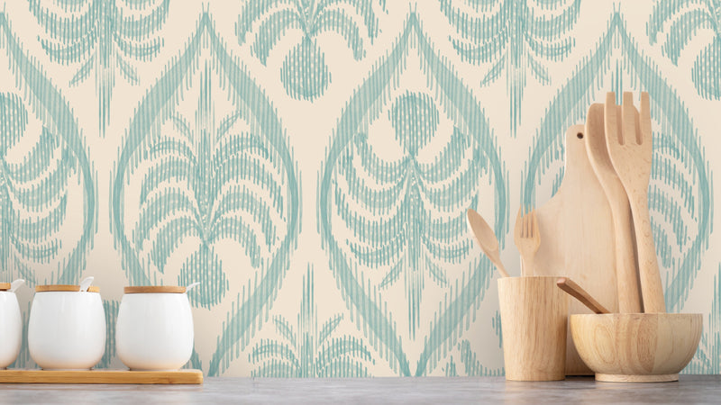 Ikat Palm Tree - Aqua