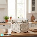 Bigso Rektangulär korg i Peachskin, off-white - Small