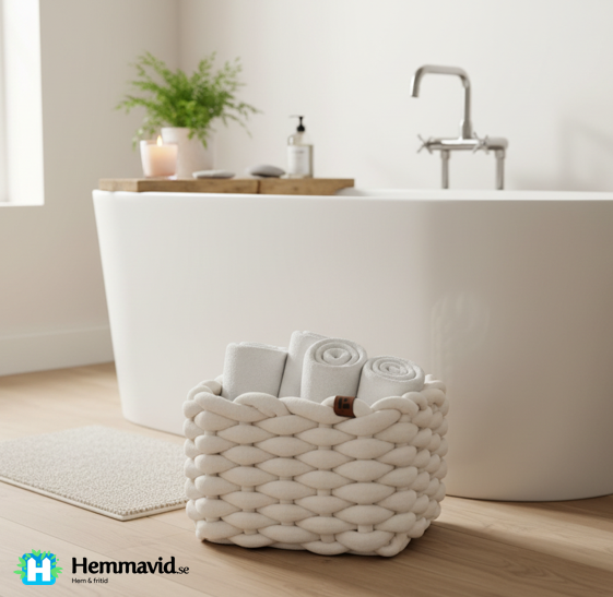 Bigso Rektangulär korg i Peachskin, off-white - Small