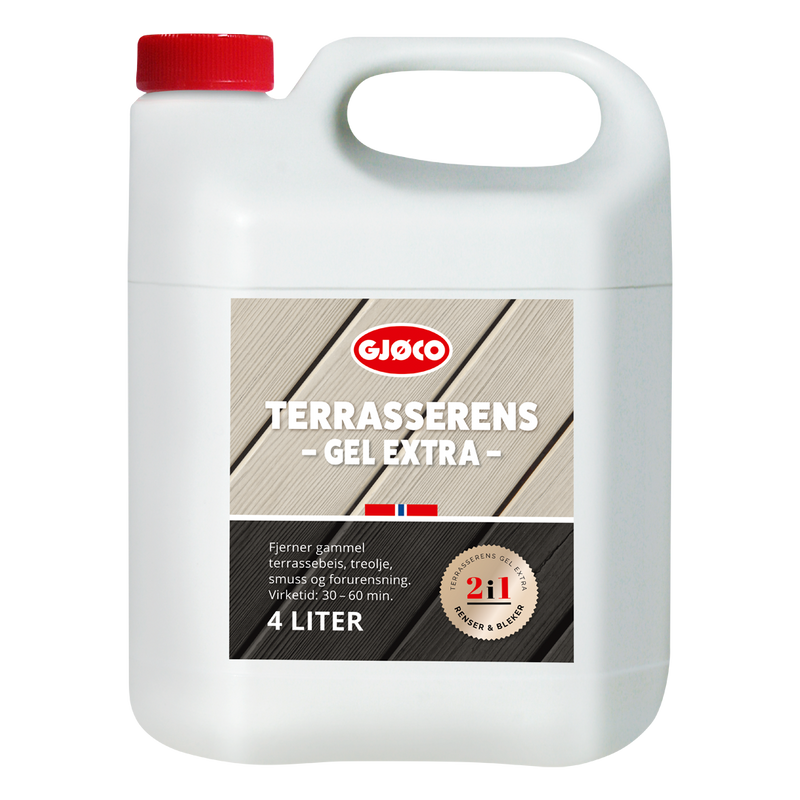 Gjöco Terrassrens Gel Extra 2i1 - 4L  Rengör och bleker i en behandling