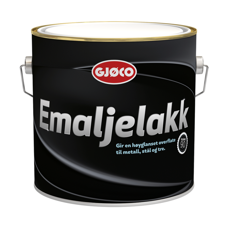 Gjøco Emaljelakk 90 Färdiga kulörer Vit & Svart - Blank oljefärg för många typer av underlag.