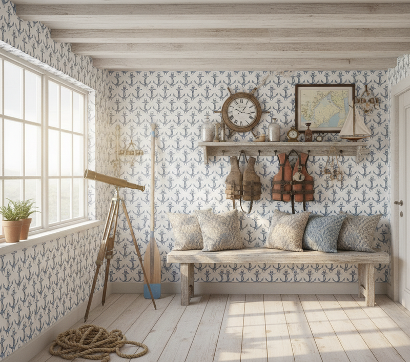 Båtstuga med ankartapet