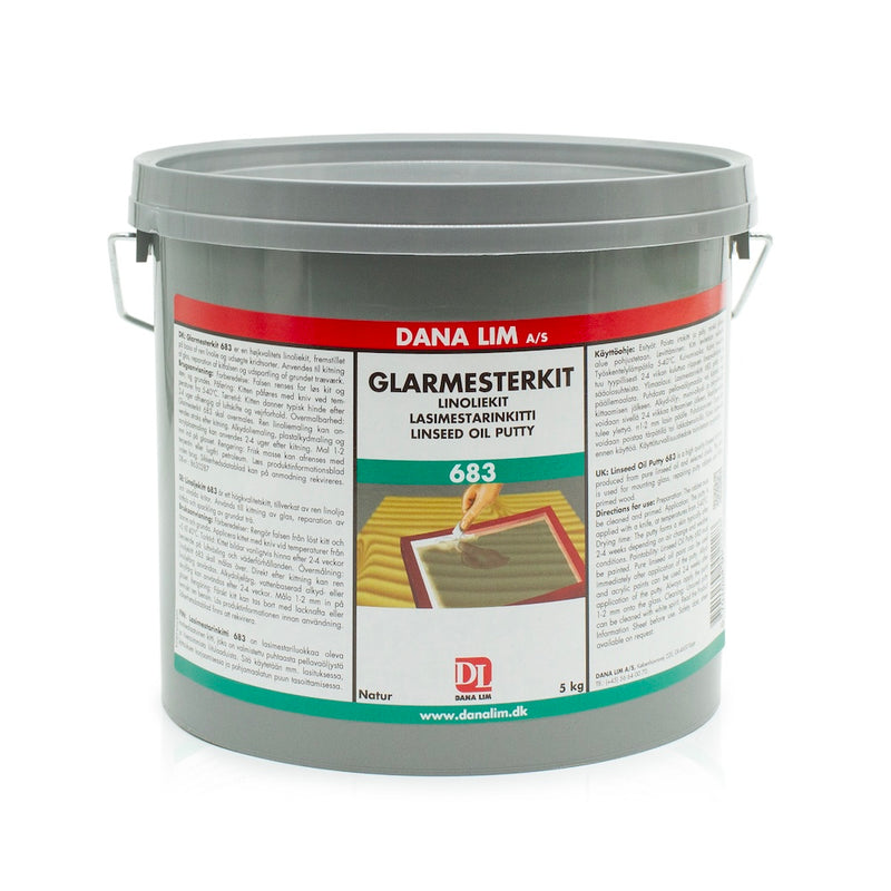 Dana Glasmästarkitt Linoljekitt 683 - 5kg - Naturfärgat