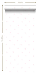 ESTAhome tapet små hjärtan - ljusrosa och vitt - Hemmavid.se