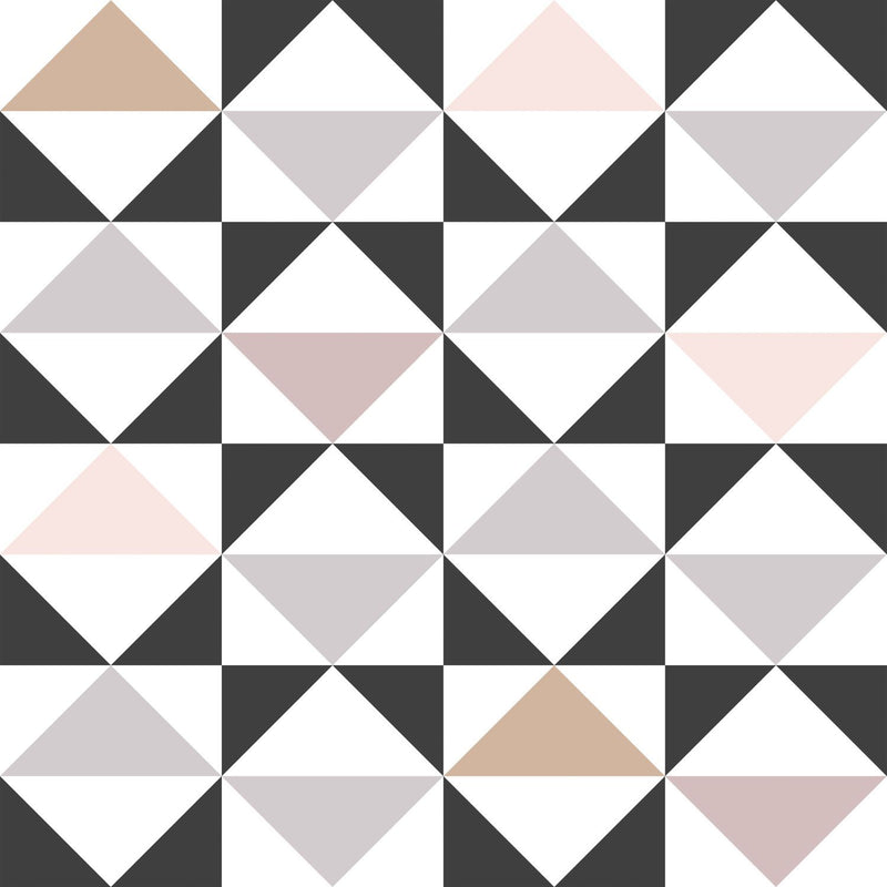 ESTAhome tapet trianglar - vitt, svart och rosa - Hemmavid.se