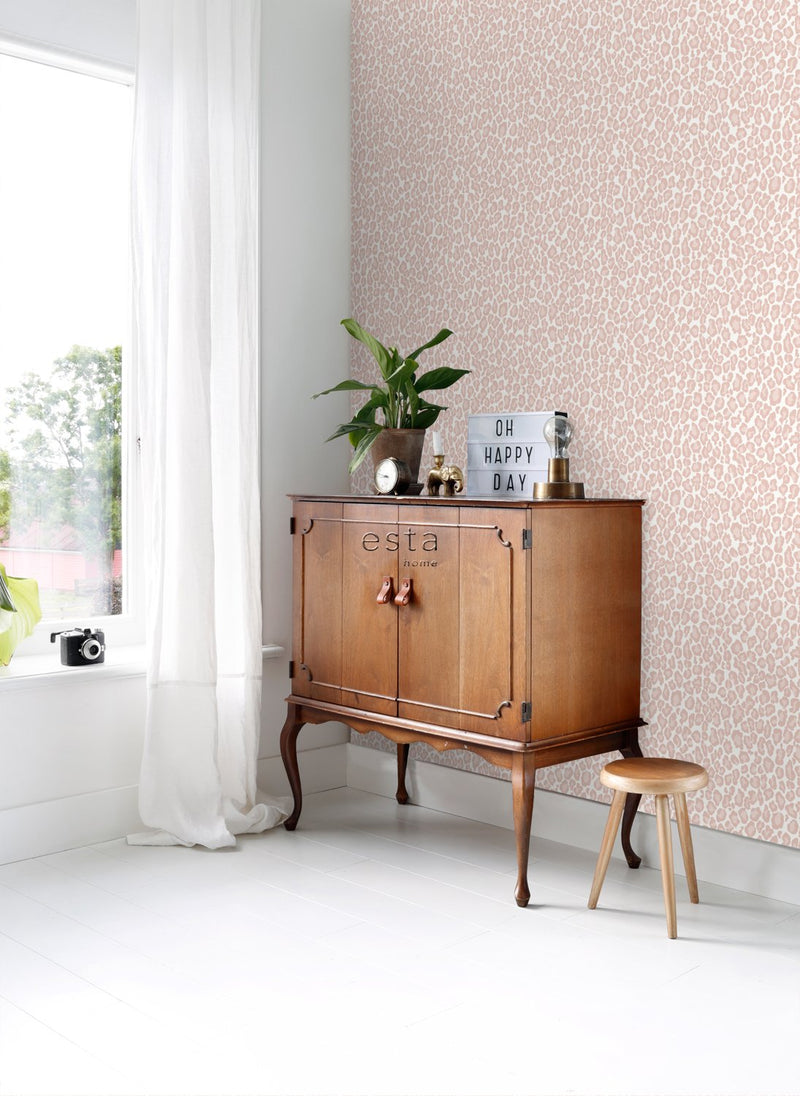 ESTAhome tapet leopardskinn milt rosa - Hemmavid.se