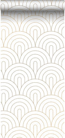 ESTAhome tapet art deco vitt och guld - Hemmavid.se