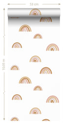 ESTAhome tapet regnbågar röd, rosa och beige  på Hemmavid.se