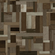 The Design Department Origin tapet träskräp plankor motiv - mörkbrunt – mönstrad tapet för elegant väggdekoration