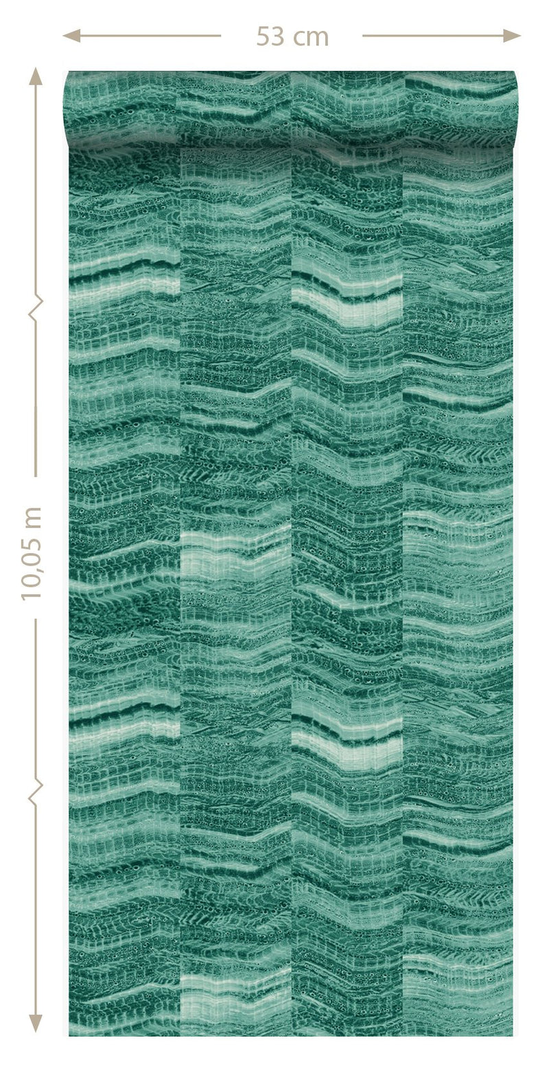 Origin tapet ränder av skiktad marmor - grönt - Hemmavid.se
