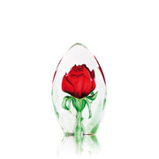 Målerås Glasbruk Ros, röd - Floral Fantasy stor – handgjort svenskt konstglas från Målerås Glasbruk