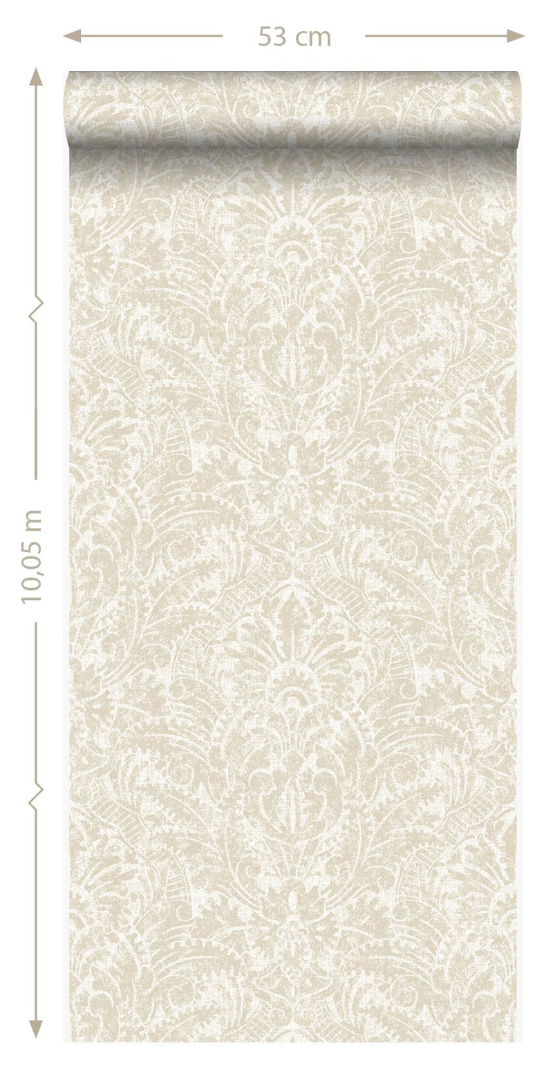 Origin tapet ornament - beige - Hemmavid.se