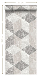 Origin tapet 3D marmor motiv - beige och grått - Hemmavid.se