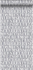 Origin tapet metalltryckta bokstäver - ljusgrått - Hemmavid.se