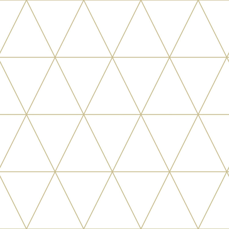 Origin tapet grafiska trianglar - vitt och guld - Hemmavid.se