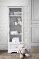 Origin tapet grafiska trianglar - vitt och guld - Hemmavid.se