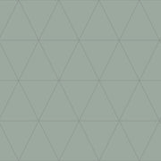 The Design Department Origin tapet grafiska trianglar - grågrönt – mönstrad tapet för elegant väggdekoration