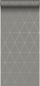 Origin tapet grafiska trianglar - varmt grått - Hemmavid.se