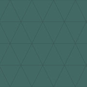 The Design Department Origin tapet grafiska trianglar - grönt – mönstrad tapet för elegant väggdekoration
