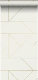 Origin tapet grafiska linjer -  beige och guld - Hemmavid.se