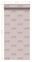 Origin tapet pantrar - antikrosa och guld - Hemmavid.se