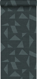 Origin tapet motiv med vävd struktur - gråblått - Hemmavid.se