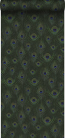 Origin tapet påfågelfjädrar - mossgrönt - Hemmavid.se