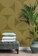 Origin tapet XXL halvcirklar retro - senapsgrön - Hemmavid.se