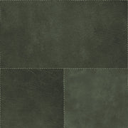 The Design Department Origin tapet XXL kakelmotiv med läder look - grönt – mönstrad tapet för elegant väggdekoration