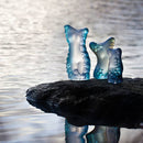 Målerås Glasbruk  Venus lila/blå - blå/grön - flera storlekar